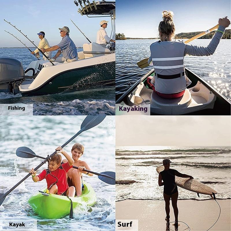 Fishing Kayak Paddle Leash - Regulowana elastyczna smycz do wędki kajakowej,